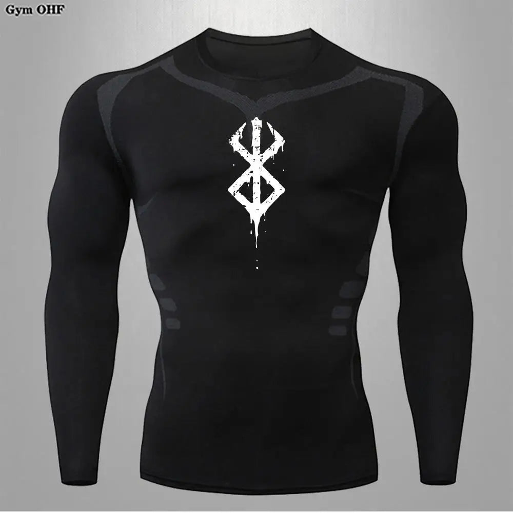 Anime Berserk-Summer Short Sleeve T-Shirt Men Compression Shirt Running Quick Dry Gym Jogging Sports Shirts Rashguard Tops