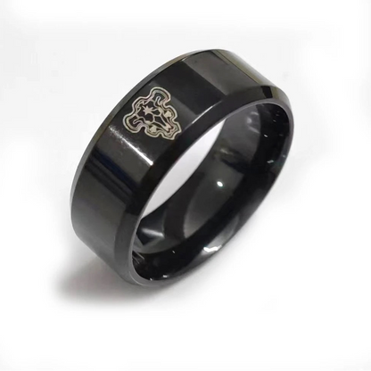 BAECYT 2024 New 8mm Anime Black Clover Rings Stainless Steel For Women Men Anime Fans Ring Jewelry Dropshipping