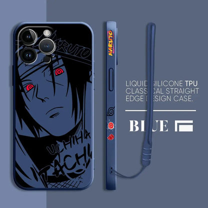 Anime Kakashi Uchiha Itachi Phone Case for Apple iPhone 11 12 Pro Max X XS 7 8 13 Mini SE XR 14 Plus 15 Pro Square Liquid Cover