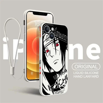 Anime Kakashi Uchiha Itachi Phone Case for Apple iPhone 11 12 Pro Max X XS 7 8 13 Mini SE XR 14 Plus 15 Pro Square Liquid Cover