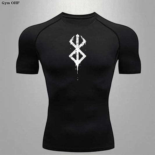 Anime Berserk-Summer Short Sleeve T-Shirt Men Compression Shirt Running Quick Dry Gym Jogging Sports Shirts Rashguard Tops