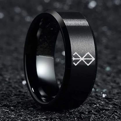 Anime Peripheral Berserk Ring Commemorative Fashion Simple 7 Colors Cool Laser Stainless Steel Ring Men Women Jewelry
