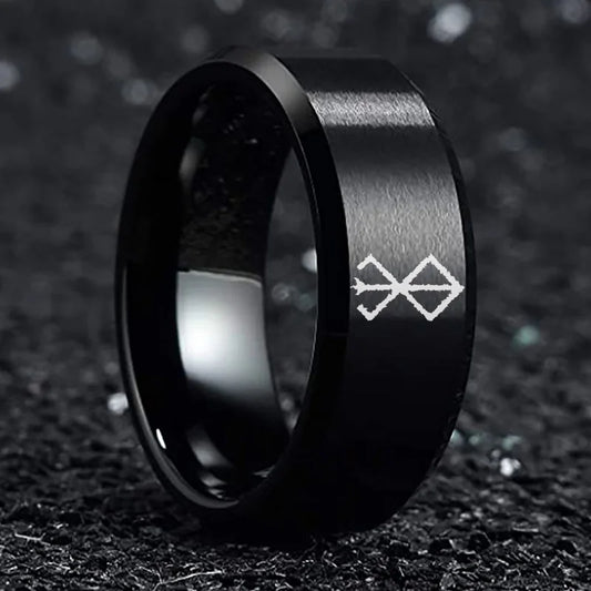 Anime Peripheral Berserk Ring Commemorative Fashion Simple 7 Colors Cool Laser Stainless Steel Ring Men Women Jewelry