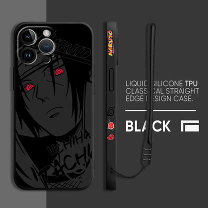 Anime Kakashi Uchiha Itachi Phone Case for Apple iPhone 11 12 Pro Max X XS 7 8 13 Mini SE XR 14 Plus 15 Pro Square Liquid Cover