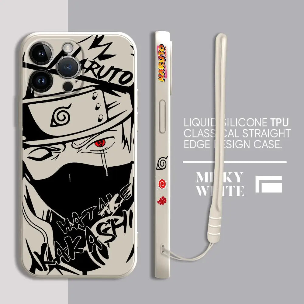 Anime Kakashi Uchiha Itachi Phone Case for Apple iPhone 11 12 Pro Max X XS 7 8 13 Mini SE XR 14 Plus 15 Pro Square Liquid Cover