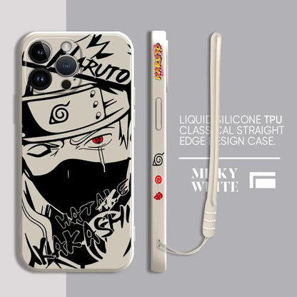 Anime Kakashi Uchiha Itachi Phone Case for Apple iPhone 11 12 Pro Max X XS 7 8 13 Mini SE XR 14 Plus 15 Pro Square Liquid Cover