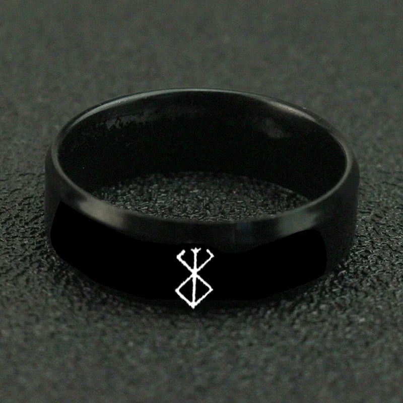 Anime Peripheral Berserk Ring Commemorative Fashion Simple 7 Colors Cool Laser Stainless Steel Ring Men Women Jewelry