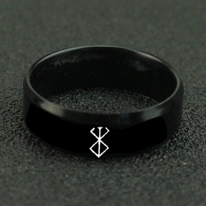 Anime Peripheral Berserk Ring Commemorative Fashion Simple 7 Colors Cool Laser Stainless Steel Ring Men Women Jewelry