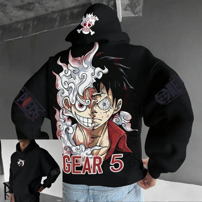 One Piece Luffy Gear 5 Nika Anime Hoodie Men Women Streetwear Casual Pullover Sweatshirt Autumn Winter Cosplay Long Sleeve Tops