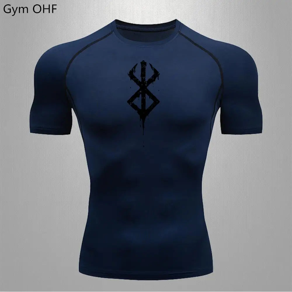 Anime Berserk-Summer Short Sleeve T-Shirt Men Compression Shirt Running Quick Dry Gym Jogging Sports Shirts Rashguard Tops