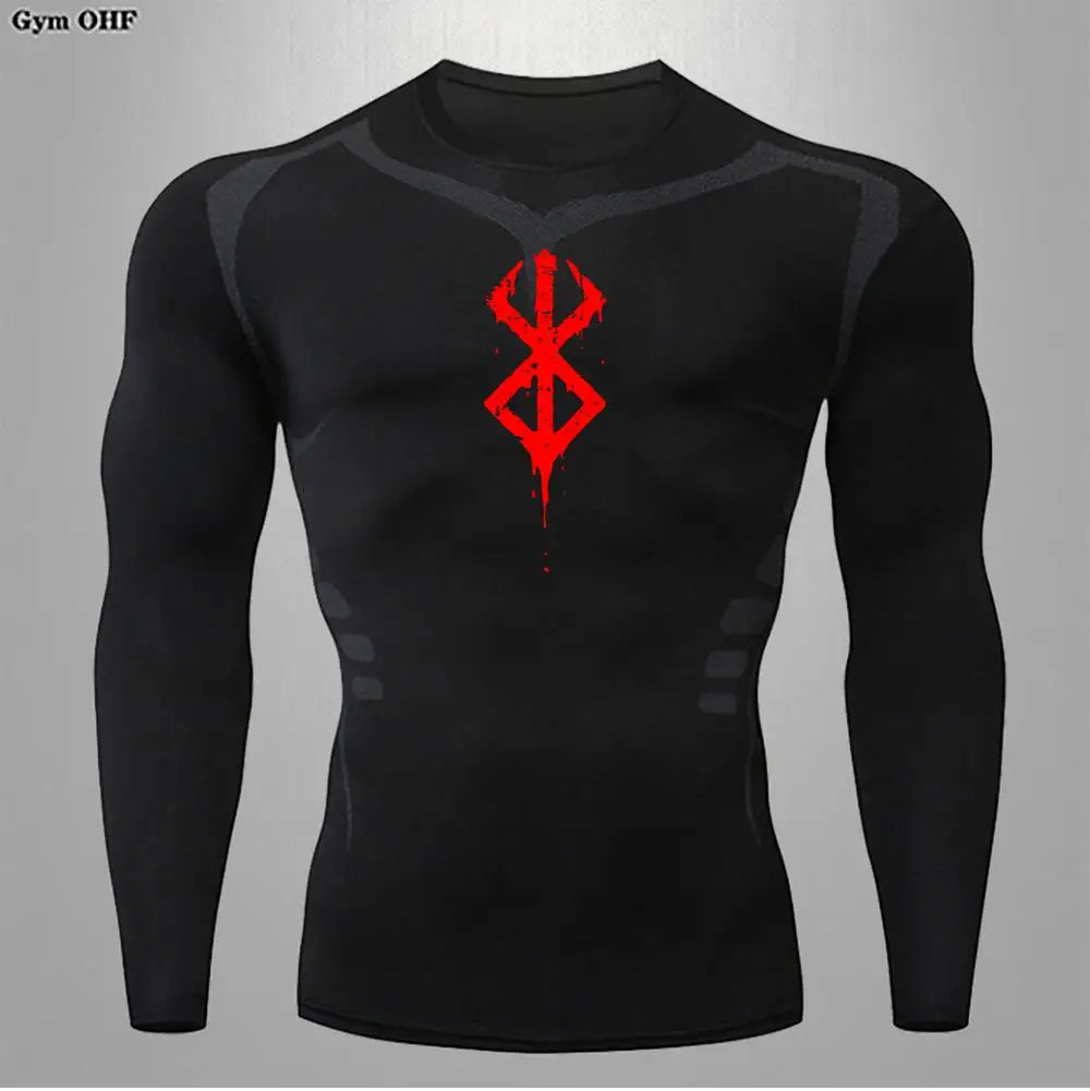 Anime Berserk-Summer Short Sleeve T-Shirt Men Compression Shirt Running Quick Dry Gym Jogging Sports Shirts Rashguard Tops