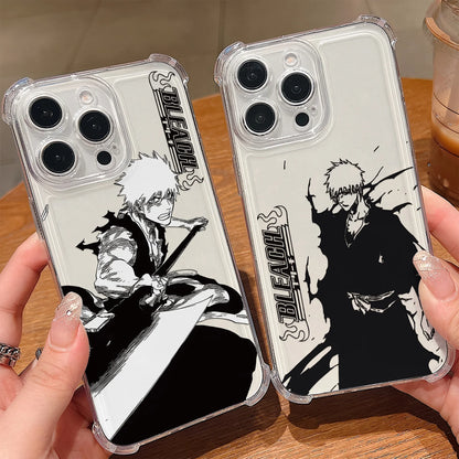 Anime Cool BLEACHS Phone Case For iPhone 16e 16 15 14 13 12 11 Mini Pro Max X XR XSMax 7 8 Plus Anti Fall Transparent Cover