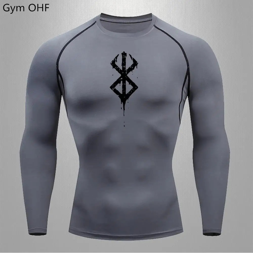 Anime Berserk-Summer Short Sleeve T-Shirt Men Compression Shirt Running Quick Dry Gym Jogging Sports Shirts Rashguard Tops