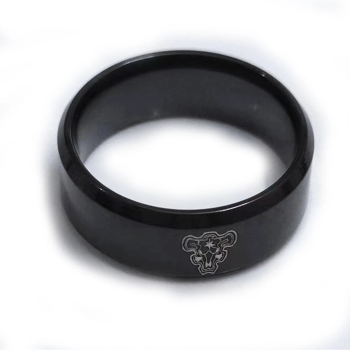 BAECYT 2024 New 8mm Anime Black Clover Rings Stainless Steel For Women Men Anime Fans Ring Jewelry Dropshipping
