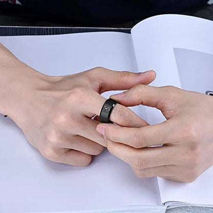 Anime Peripheral Berserk Ring Commemorative Fashion Simple 7 Colors Cool Laser Stainless Steel Ring Men Women Jewelry