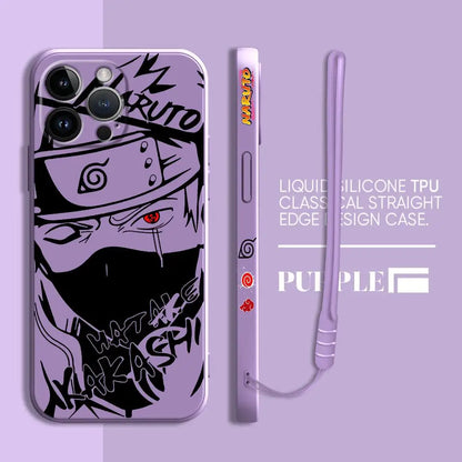 Anime Kakashi Uchiha Itachi Phone Case for Apple iPhone 11 12 Pro Max X XS 7 8 13 Mini SE XR 14 Plus 15 Pro Square Liquid Cover