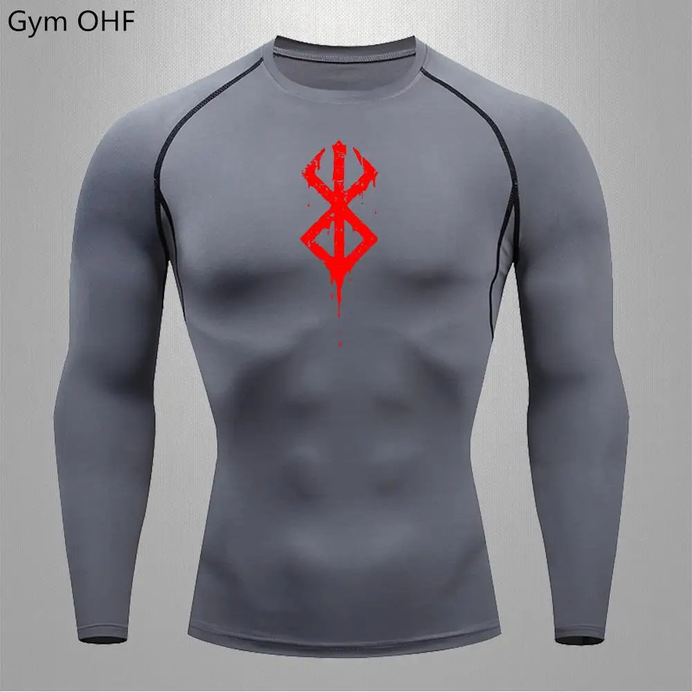 Anime Berserk-Summer Short Sleeve T-Shirt Men Compression Shirt Running Quick Dry Gym Jogging Sports Shirts Rashguard Tops