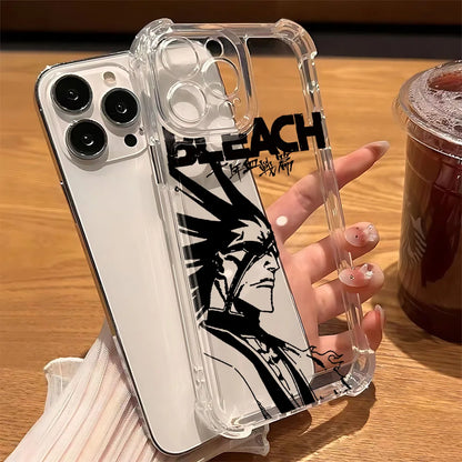 Anime Cool BLEACHS Phone Case For iPhone 16e 16 15 14 13 12 11 Mini Pro Max X XR XSMax 7 8 Plus Anti Fall Transparent Cover