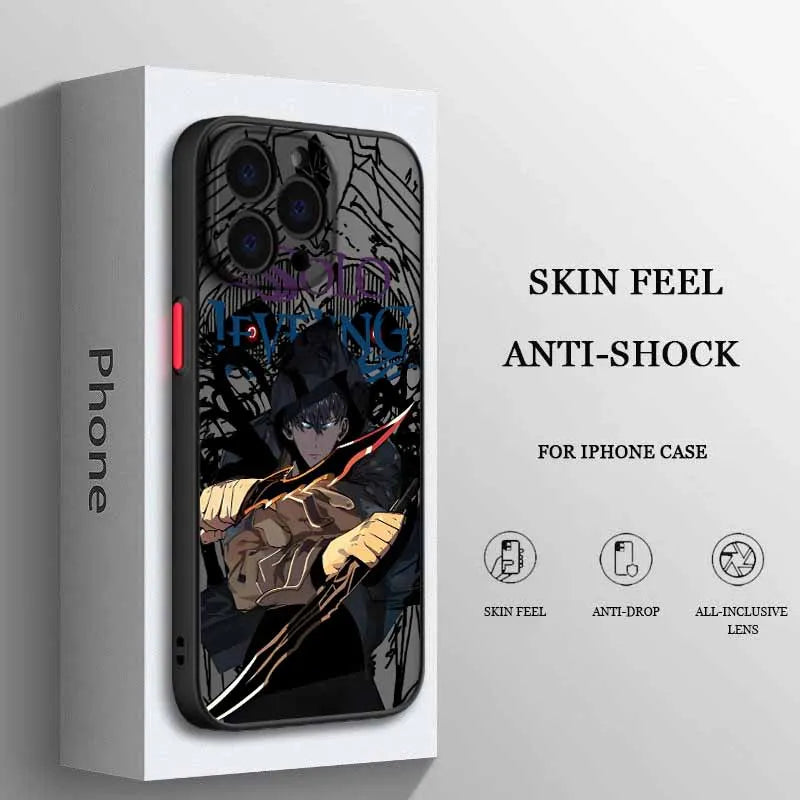 Solo Leveling Adventure Anime Cover For iPhone 17 16 15 14 13 12 11 mini Pro Max Plus Funda Soft Frosted Translucent Phone Case