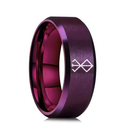 Anime Peripheral Berserk Ring Commemorative Fashion Simple 7 Colors Cool Laser Stainless Steel Ring Men Women Jewelry