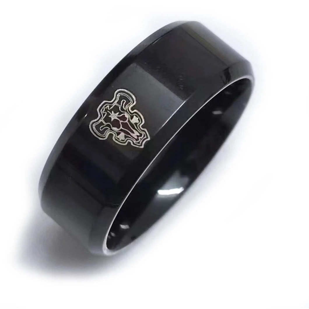 BAECYT 2024 New 8mm Anime Black Clover Rings Stainless Steel For Women Men Anime Fans Ring Jewelry Dropshipping